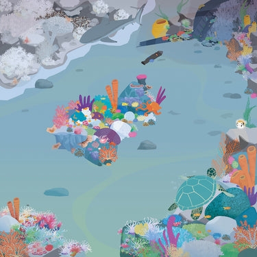 rugged robot coral reef mat
